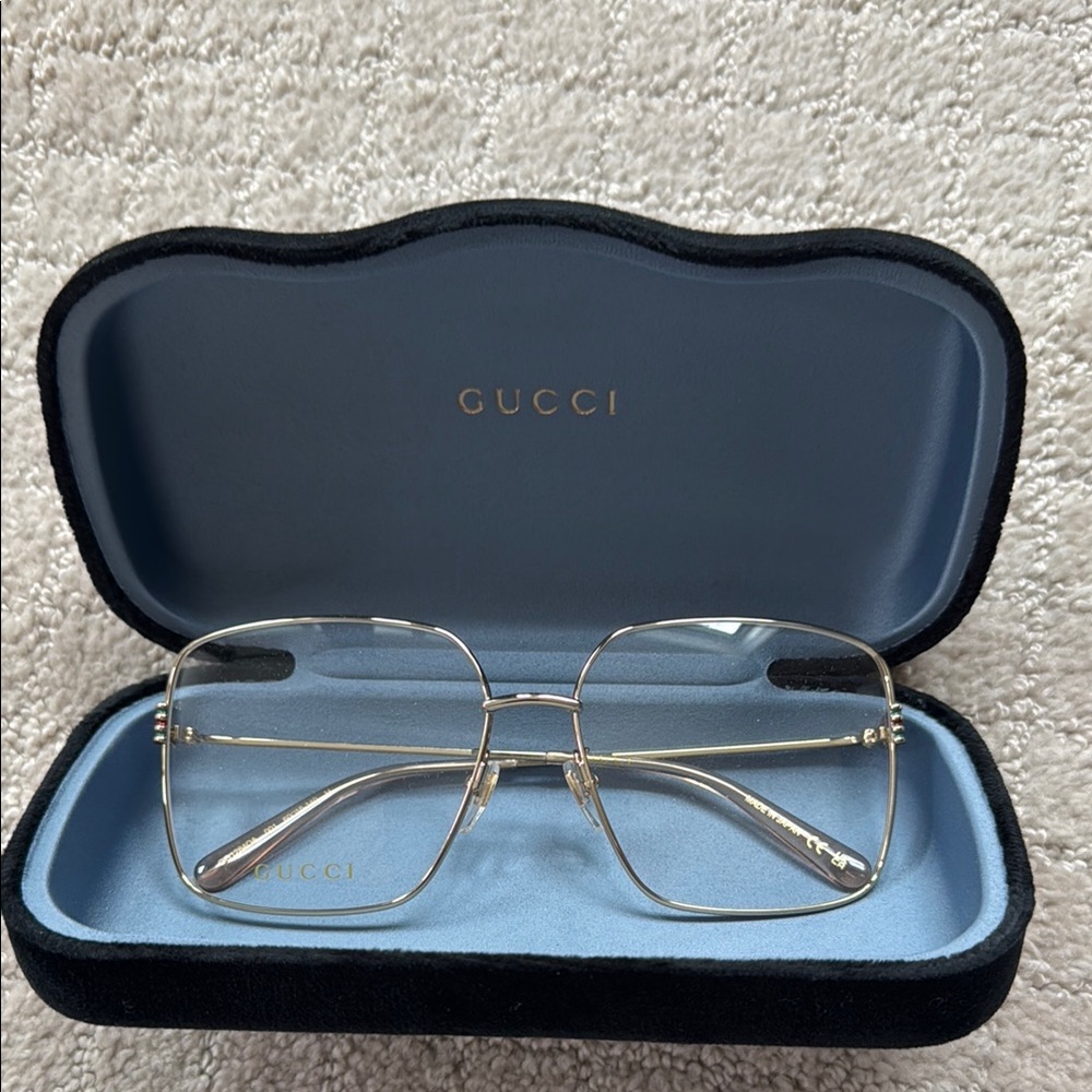 BRAND NEW Gucci Gold retro square Eyeglasses GG1284OA